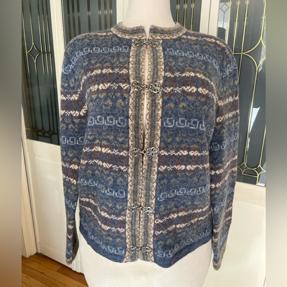 Carroll Reed 100% Wool Vintage Nordic Fair Isle Cardigan